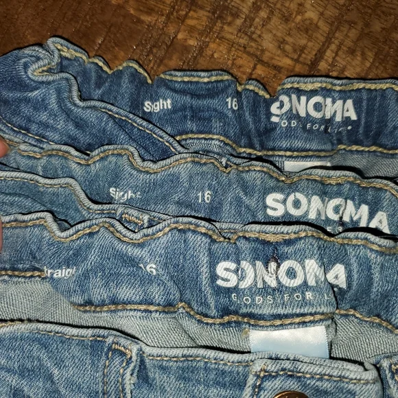 Boy's Sonoma Straight Leg Jeans Bundle ● Size 16 ● Light Wash / Medium / Dark - Picture 10 of 11